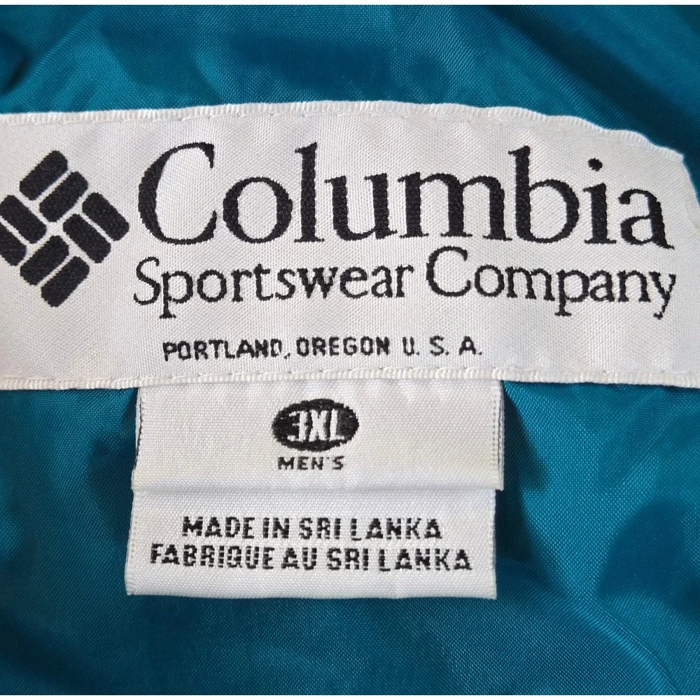 Columbia Sportswear Mens 3XL Windbreaker Jacket Black Blue Teal Vintage